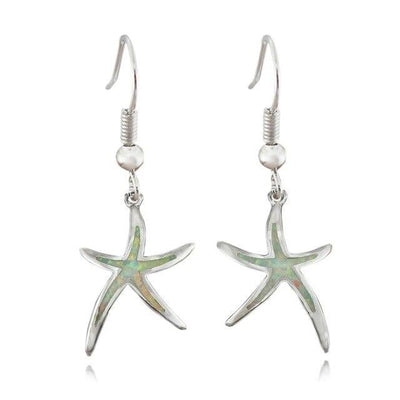 Opal and silver starfish earrings "Beach Walk" – Elegant & natural