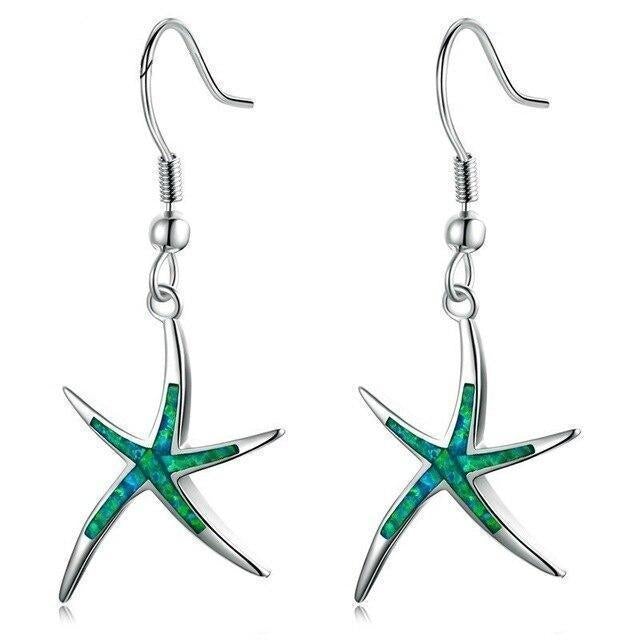 Opal and silver starfish earrings "Beach Walk" – Elegant & natural