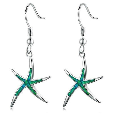 Opal and silver starfish earrings "Beach Walk" – Elegant & natural