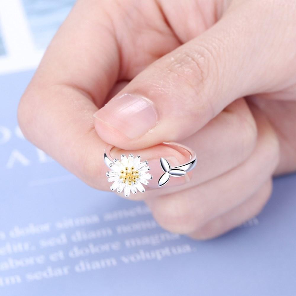 Silver adjustable sunflower ring "Sunday Picnic" – Joyful & polished