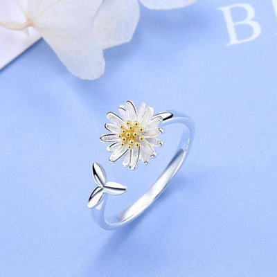 Silver adjustable sunflower ring "Sunday Picnic" – Joyful & polished