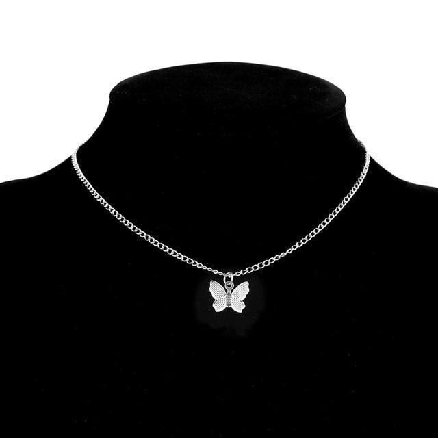 Silver and gold plated butterfly necklace "Cocktail Hour" – Elegant & refined