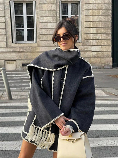 Fringe scarf jacket "Sunrise Yoga" – Elegant & refined