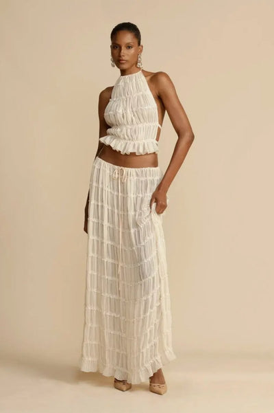 Silk ensemble "Morning Coffee" – Elegant & refined
