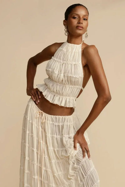 Silk ensemble "Morning Coffee" – Elegant & refined