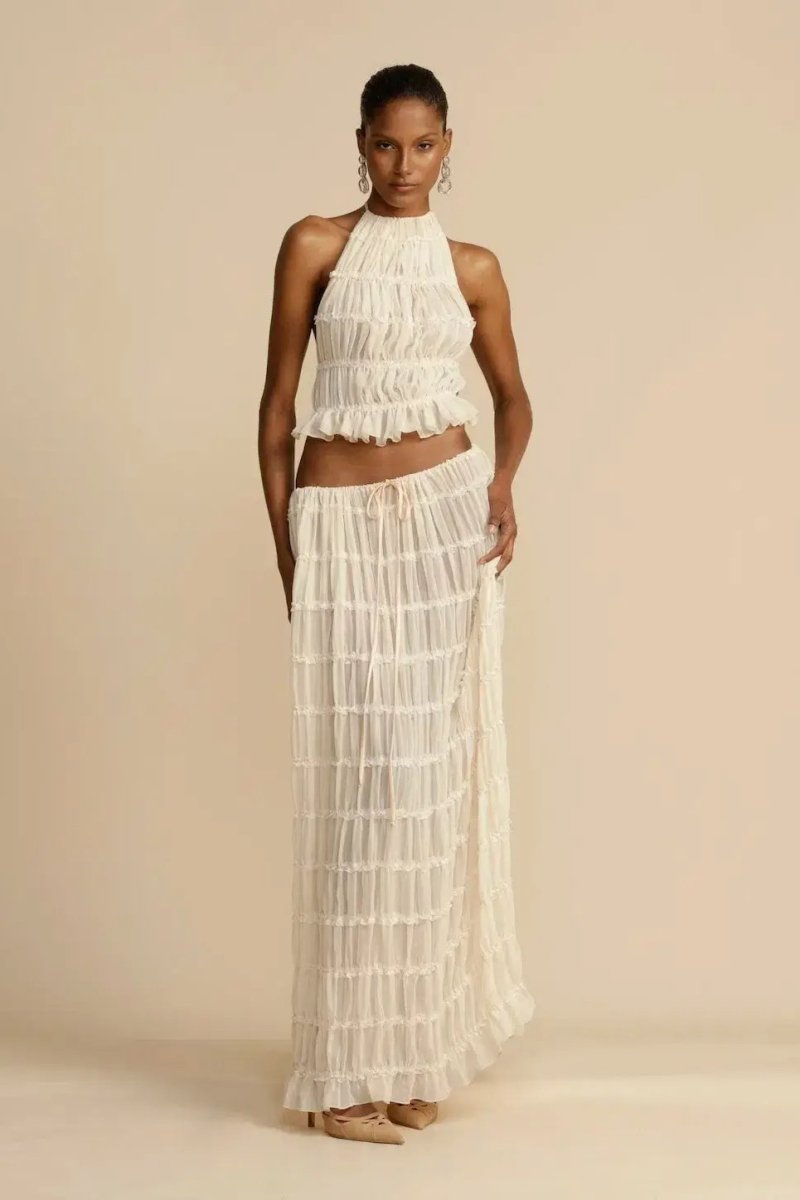 Silk ensemble "Morning Coffee" – Elegant & refined