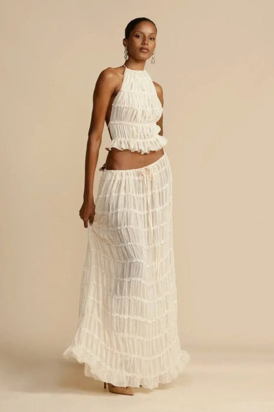 Silk ensemble "Morning Coffee" – Elegant & refined